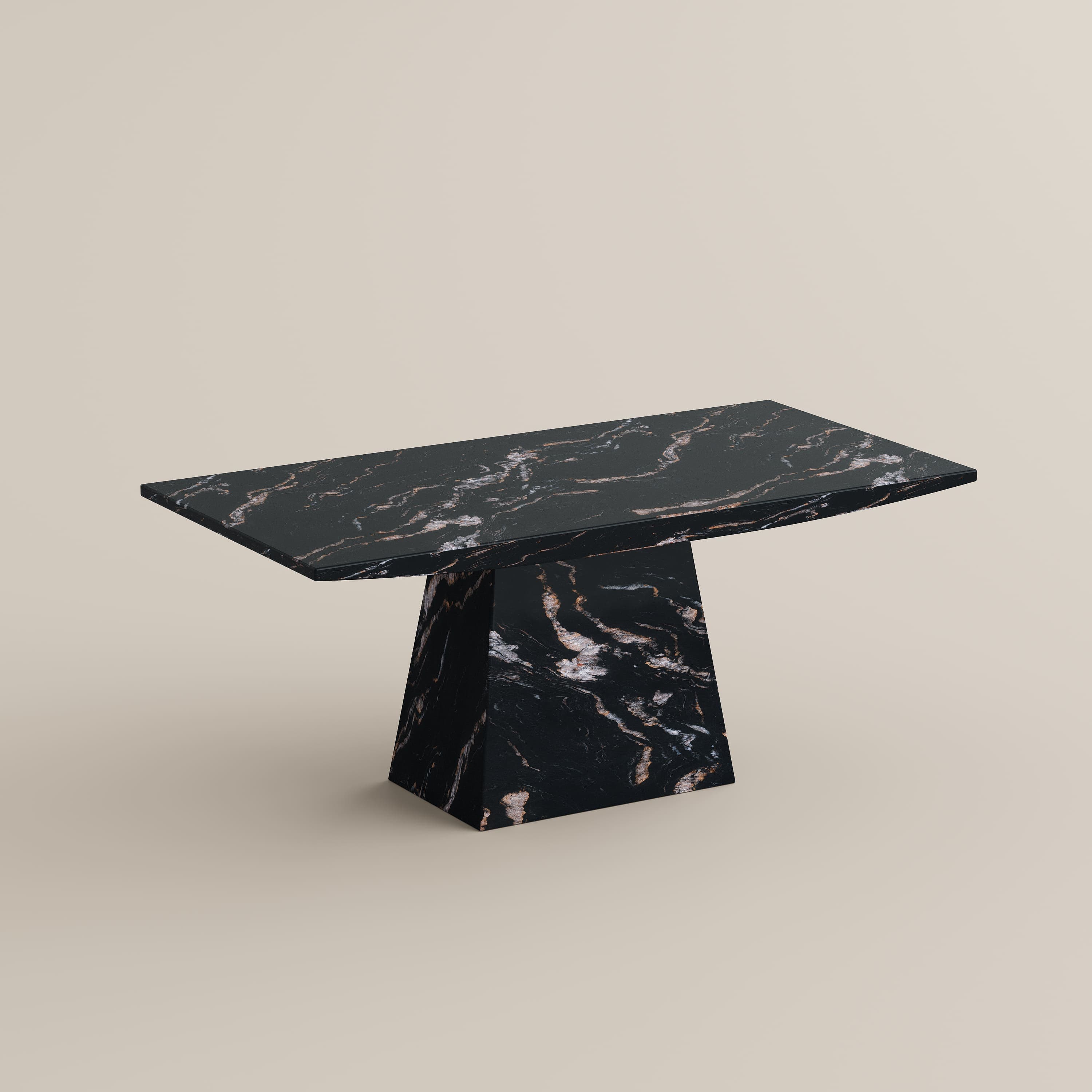 Marble Dining Table, Rectangular Dining Table, Trapezoid Base Dining Table, Marble Dining Table, Luxury dining table